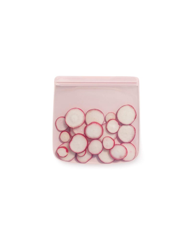 WP W&P Porter Silicone Reusable Storage Bag, Sandwich (34oz Flat), Blush, Food Storage Container, Microwave and Dishwasher Safe, Easy Cleaning - Image 1